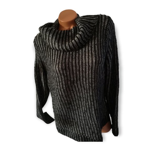 DKNY Jeans Knit Cowl Neck Sweater grey L - Picture 1 of 10